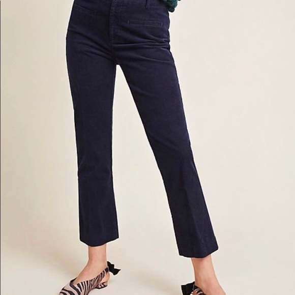 Anthropologie Pants - NWT ANTHRO NAVY CROPPED TROUSERS SIZE 14